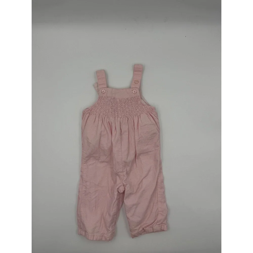Janie and Jack Baby Girl Pink Corduroy Overalls